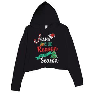 Christ Jesus Is The Reason For The Season Christmas Funny Gift Crop Fleece Hoodie