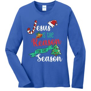 Christ Jesus Is The Reason For The Season Christmas Funny Gift Ladies Long Sleeve Shirt