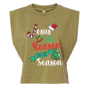 Christ Jesus Is The Reason For The Season Christmas Funny Gift Garment-Dyed Women's Muscle Tee