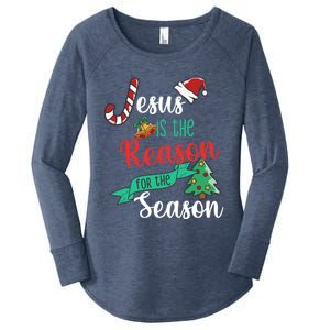 Christ Jesus Is The Reason For The Season Christmas Funny Gift Women's Perfect Tri Tunic Long Sleeve Shirt