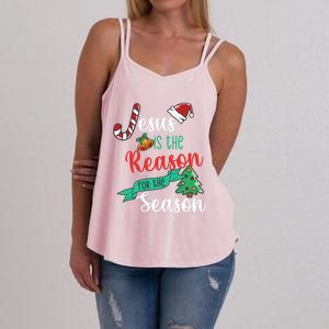 Christ Jesus Is The Reason For The Season Christmas Funny Gift Women's Strappy Tank