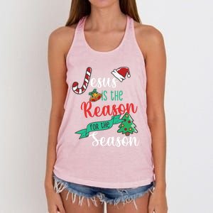 Christ Jesus Is The Reason For The Season Christmas Funny Gift Women's Knotted Racerback Tank