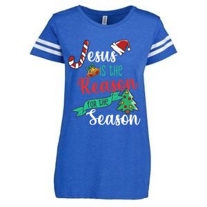 Christ Jesus Is The Reason For The Season Christmas Funny Gift Enza Ladies Jersey Football T-Shirt