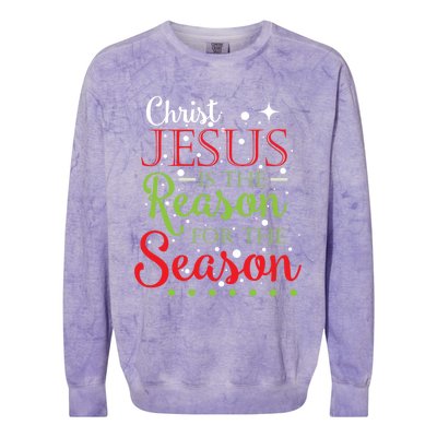 Christ Jesus Is The Reason For The Season Funny Christmas Pa Gift Colorblast Crewneck Sweatshirt