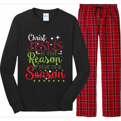 Christ Jesus Is The Reason For The Season Funny Christmas Pa Gift Long Sleeve Pajama Set