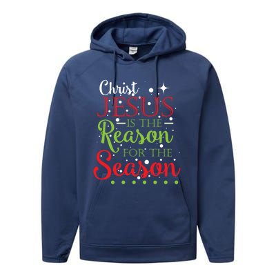 Christ Jesus Is The Reason For The Season Funny Christmas Pa Gift Performance Fleece Hoodie