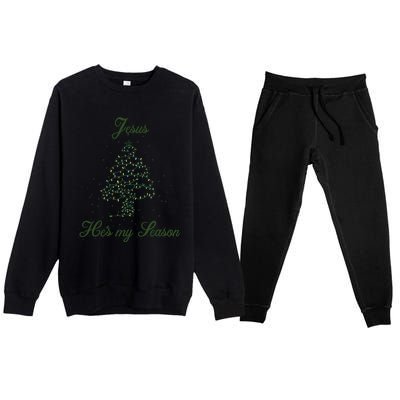 Christ Jesus Is The Reason For The Season Holiday Christmas Gift Premium Crewneck Sweatsuit Set