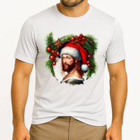 Christmas Jesus In Santa Hat Portrait Decorations Cooling Performance Crew T-Shirt