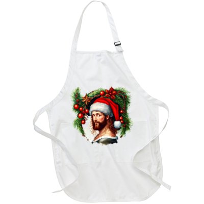 Christmas Jesus In Santa Hat Portrait Decorations Apron