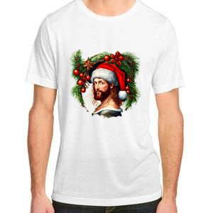 Christmas Jesus In Santa Hat Portrait Decorations Adult ChromaSoft Performance T-Shirt