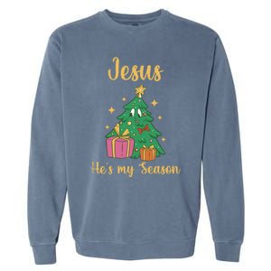 Christ Jesus Is The Reason For The Season Holiday Christmas Cute Gift Garment-Dyed Sweatshirt