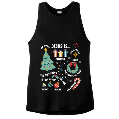 Christian Jesus Is The Reason Christmas Stocking Stuffer Ladies PosiCharge Tri-Blend Wicking Tank