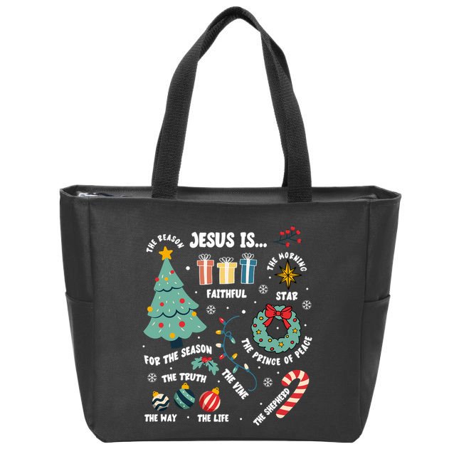 Christian Jesus Is The Reason Christmas Stocking Stuffer Zip Tote Bag