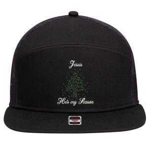 Christ Jesus Is The Reason For The Season Holiday Christmas Gift 7 Panel Mesh Trucker Snapback Hat