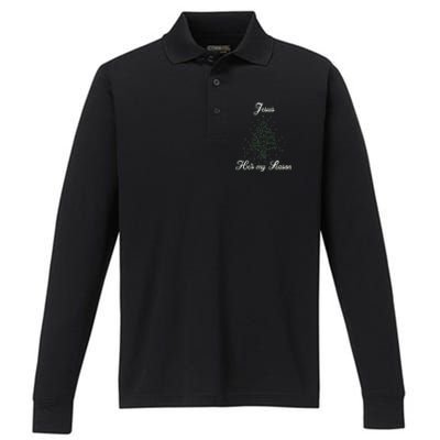 Christ Jesus Is The Reason For The Season Holiday Christmas Gift Performance Long Sleeve Polo