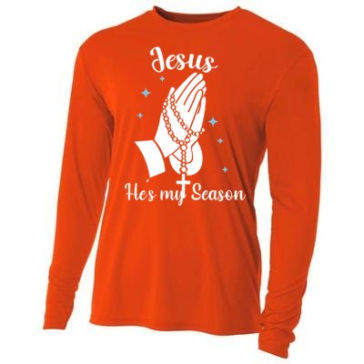 Christ Jesus Is The Reason For The Season Holiday Christmas Funny Gift Cooling Performance Long Sleeve Crew