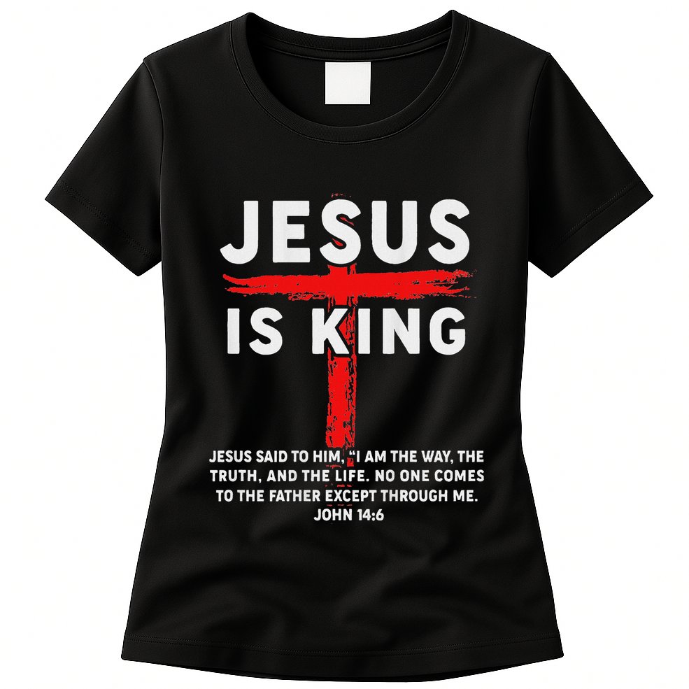 Christian Jesus Is King Women N Girl Blessed Dad God Womens T-Shirt
