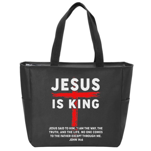 Christian Jesus Is King Women N Girl Blessed Dad God Zip Tote Bag