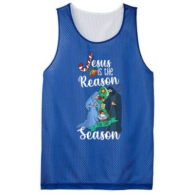 Christ Jesus Is The Reason For The Season T Sign Christmas Gift Mesh Reversible Basketball Jersey Tank