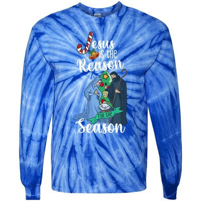 Christ Jesus Is The Reason For The Season T Sign Christmas Gift Tie-Dye Long Sleeve Shirt