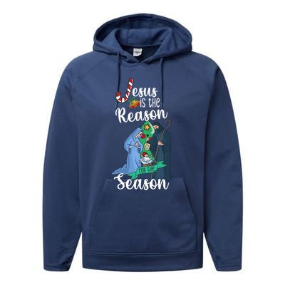 Christ Jesus Is The Reason For The Season T Sign Christmas Gift Performance Fleece Hoodie