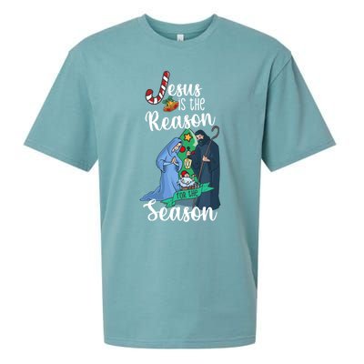 Christ Jesus Is The Reason For The Season T Sign Christmas Gift Sueded Cloud Jersey T-Shirt