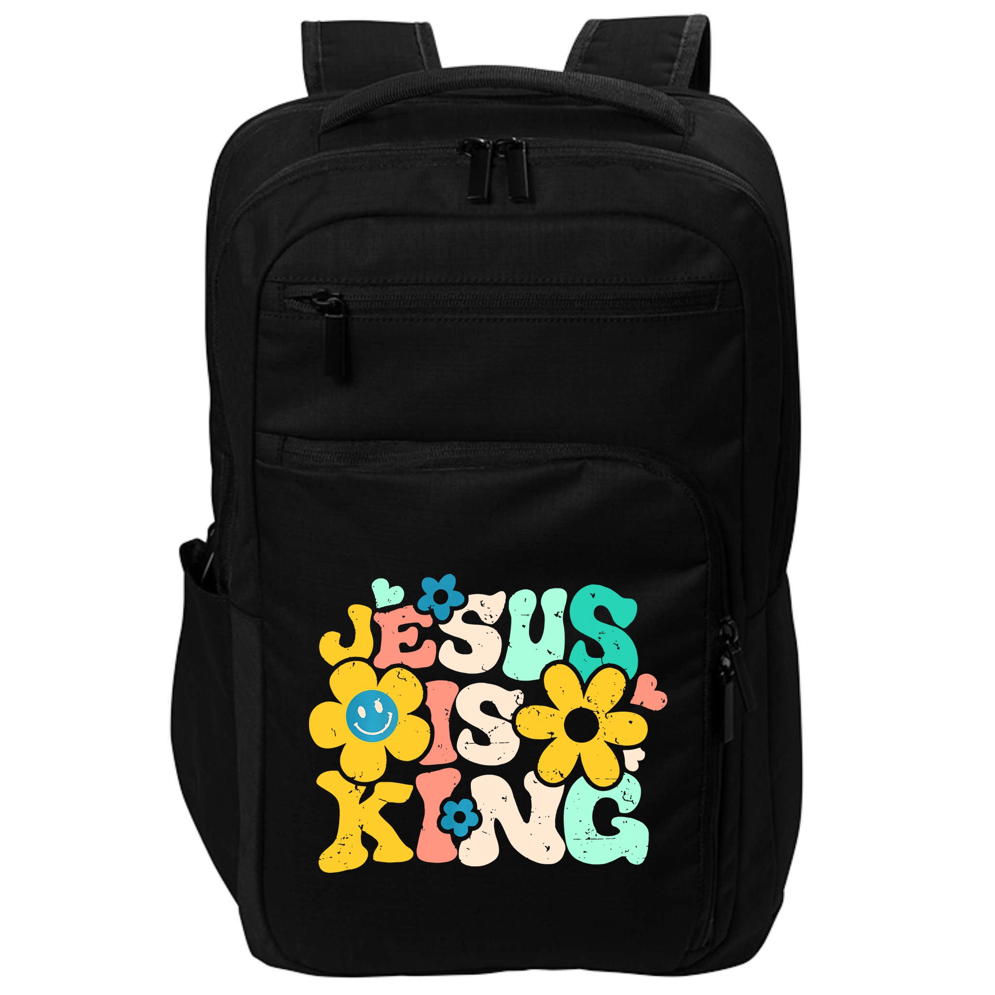 Christian Jesus Is King Aesthetic Groovy Impact Tech Backpack