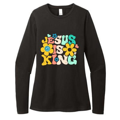 Christian Jesus Is King Aesthetic Groovy Womens CVC Long Sleeve Shirt