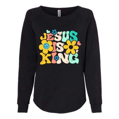 Christian Jesus Is King Aesthetic Groovy Womens California Wash Sweatshirt