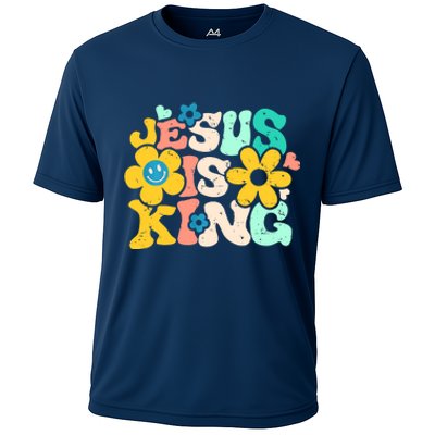 Christian Jesus Is King Aesthetic Groovy Cooling Performance Crew T-Shirt