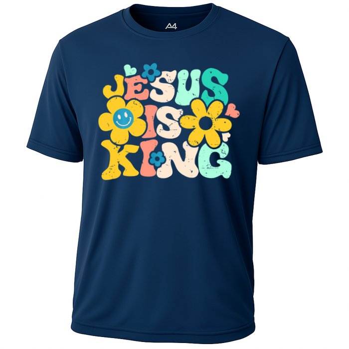 Christian Jesus Is King Aesthetic Groovy Cooling Performance Crew T-Shirt
