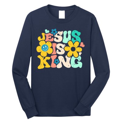 Christian Jesus Is King Aesthetic Groovy Long Sleeve Shirt