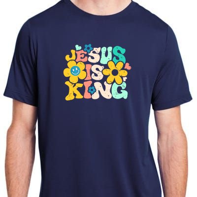 Christian Jesus Is King Aesthetic Groovy Adult ChromaSoft Performance T-Shirt