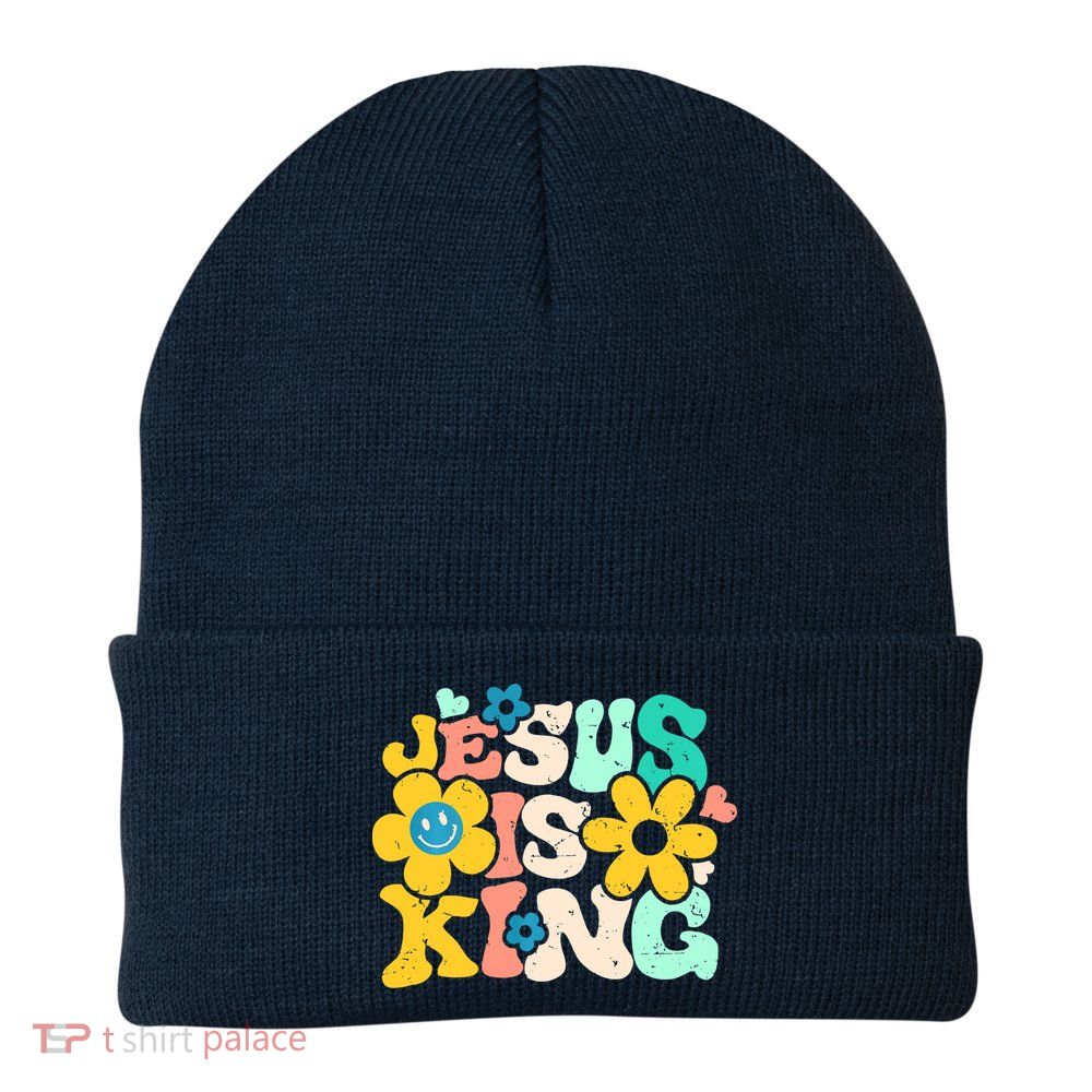 Christian Jesus Is King Aesthetic Groovy Beanie