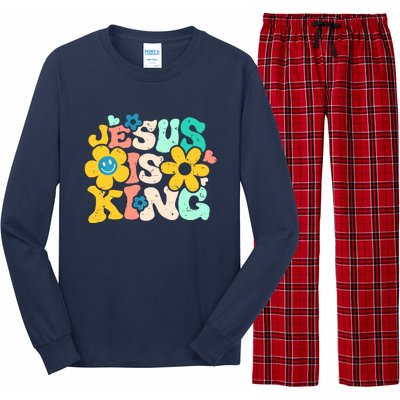 Christian Jesus Is King Aesthetic Groovy Long Sleeve Pajama Set