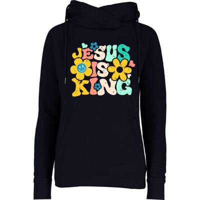 Christian Jesus Is King Aesthetic Groovy Womens Funnel Neck Pullover Hood