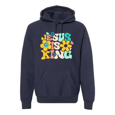 Christian Jesus Is King Aesthetic Groovy Premium Hoodie