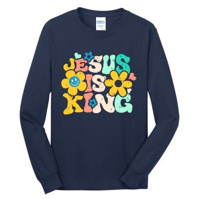 Christian Jesus Is King Aesthetic Groovy Tall Long Sleeve T-Shirt