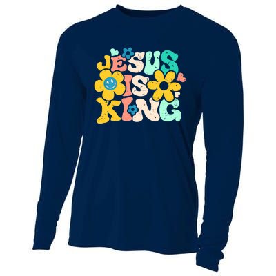 Christian Jesus Is King Aesthetic Groovy Cooling Performance Long Sleeve Crew