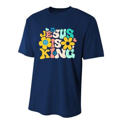 Christian Jesus Is King Aesthetic Groovy Performance Sprint T-Shirt