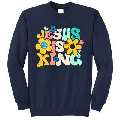 Christian Jesus Is King Aesthetic Groovy Tall Sweatshirt