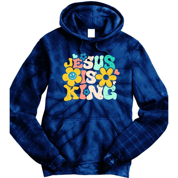 Christian Jesus Is King Aesthetic Groovy Tie Dye Hoodie