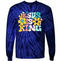 Christian Jesus Is King Aesthetic Groovy Tie-Dye Long Sleeve Shirt