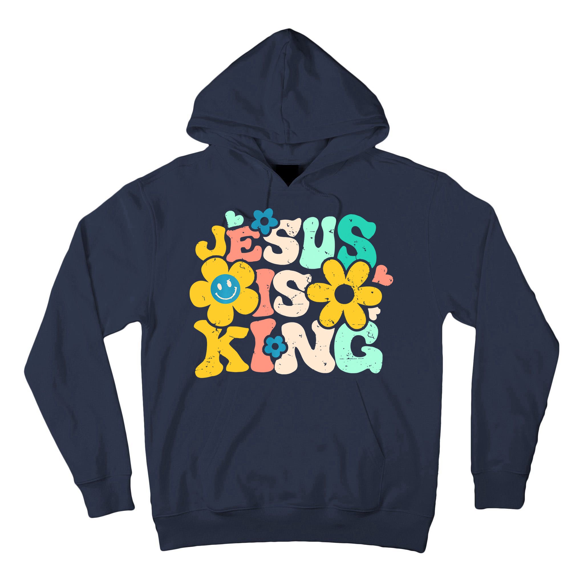 Christian Jesus Is King Aesthetic Groovy Tall Hoodie