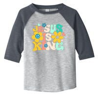 Christian Jesus Is King Aesthetic Groovy Toddler Fine Jersey T-Shirt