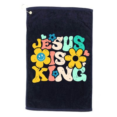 Christian Jesus Is King Aesthetic Groovy Golf Towel
