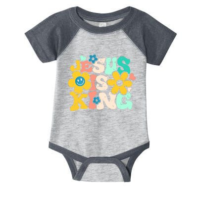 Christian Jesus Is King Aesthetic Groovy Infant Baby Jersey Bodysuit