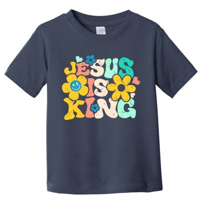Christian Jesus Is King Aesthetic Groovy Toddler T-Shirt