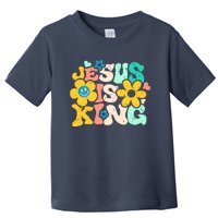 Christian Jesus Is King Aesthetic Groovy Toddler T-Shirt