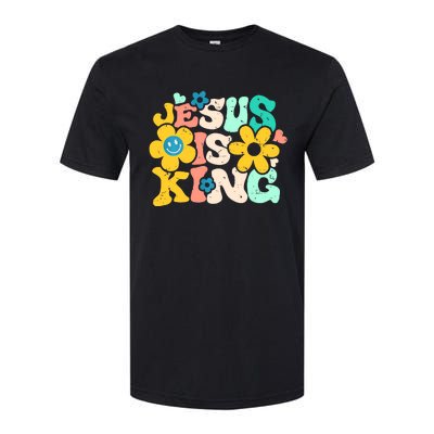 Christian Jesus Is King Aesthetic Groovy Softstyle CVC T-Shirt